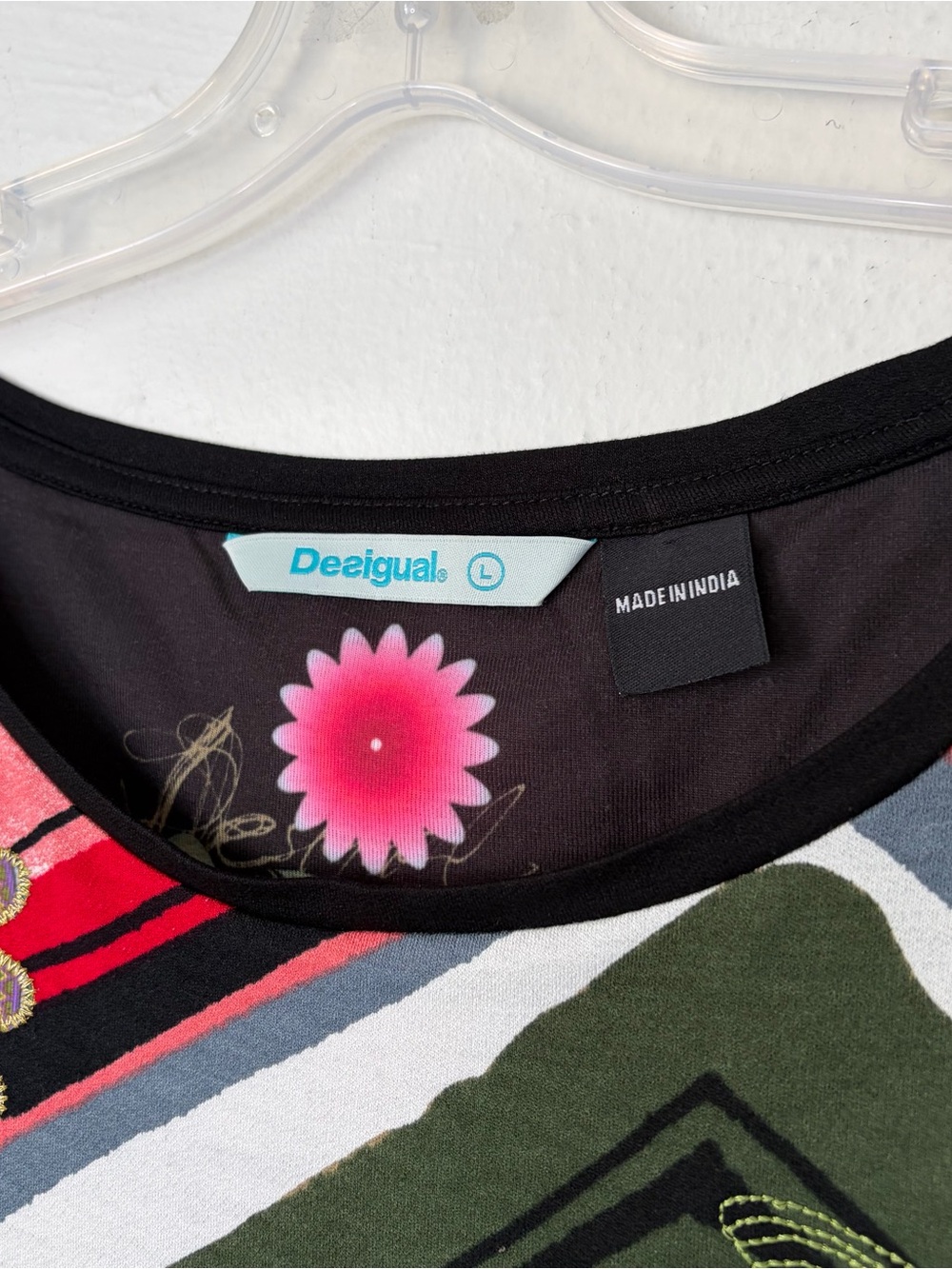 Desigual Multicolor Floral Chevron Mini Dress Dopamine Dressing Medium - Picture 4 of 10